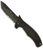 Emerson Mini Roadhouse BTS Black G-10 Folding Knife (3.4" Black Serr)