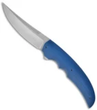 Jason Clark Custom Upswept Framelock Flipper Blue G10 Knife (3.75" Matte)