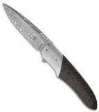 Jason Clark Custom Hybrid Drop Point Flipper LSCF Knife (3.75" Damascus)