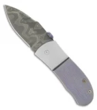 Chuck Gedraitis Small Snubnose Knife Titanium Folder (2.125" Damascus)