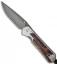 Chris Reeve Large Sebenza 21 Knife w/ Honduran Rosewood Inlay (3.625" Damascus)