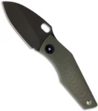 Strider SJ75 Mini Titanium Framelock Knife w/ Green G10 (3" Black Plain)