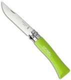 Opinel Knives No. 7 Stainless Steel Knife Green Beech Wood (3.06" Satin) #7 SS