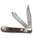 Boker Trapper Stag Pocket Knife Dual Blades 114525