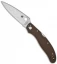 Spyderco Calypso Brown Folding Knife (3.9" Satin Plain) C54GPBN
