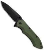 Maxpedition Ferox Liner Lock Knife Green (3.25" Black Serr)