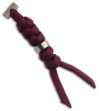 Chris Reeve Knives Large Burgundy Cord Tie Lanyard w/ Silver Bead