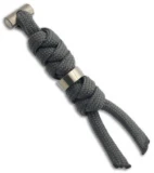 Chris Reeve Knives Large Charcoal Cord Tie Lanyard w/ Silver Bead