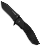 HTM Greg Lightfoot Bullwhip Black Folding Knife (3.5" Black Plain)