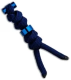 Chris Reeve Knives Large Cord Tie Midnight Lanyard w/ Blue Bead
