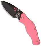 Sniper Bladeworks Pink Radioactive Mini LPC Framelock Folder Knife (3.3" Black)