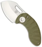 Curtiss Knives Nano Framelock Folder Knife w/ Green G10 (1.75" Plain)