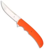 Jason Clark Custom Up-Swept Framelock Flipper Orange G10 Knife (3.5" Satin)