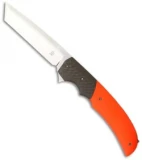 Jason Clark Custom Tanto Framelock Orange G10 / Carbon Fiber Knife (3.5" Satin)