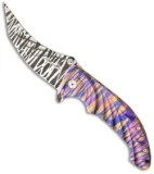 Brian Tighe Custom Tighe Stick Knife Titanium Folder (4" Striped)