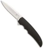 Jason Clark Custom Drop Point Framelock Flipper Black G-10 Knife (3.5" Satin)