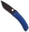 Deviant Blades Curly Friction Folder Blue G10 Knife (3.25" Black Plain)