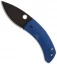 Deviant Blades Chinese Friction Folder Blue G10 Knife (2.75" Black Plain)