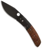 Deviant Blades Folder G10 / Koa Wood Folding Knife (3.5" Black Plain)