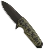 Hogue Knives EX02 Knife Spear Point Flipper Green G-Mascus (3.375" Black) 34238