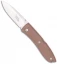 LionSteel Opera Brown G10 Folding Knife (2.91" Satin) Italy 8800 SN