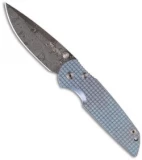 Pro-Tech Custom TR-3 Integrity Frame Lock Knife Blue Ti (3.5" Damascus) 7725-D