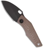 Strider SJ75 Mini Titanium Framelock Knife w/ Brown G10 (3" Black Plain)