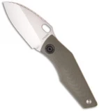 Strider SJ75 Mini Titanium Framelock Knife w/ Green G10 (3" Plain)
