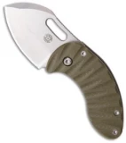 Curtiss Knives Nano Linerlock Folder Knife w/ OD Green G10 Scales (1.75" Plain)