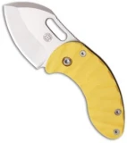 Curtiss Knives Nano Linerlock Folder Knife w/ Yellow G10 Scales (1.75" Plain)