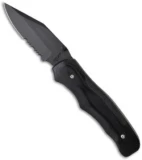 Bear OPS MC-110-B7-T-SR Black G10 Folding Clip Point Knife (3.25" Black Serr)