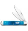 Case Small Swell Center Jack Knife 3" Caribbean Blue Bone/Saw Jig (6225 1/2 SS)