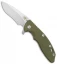 Hinderer Knives XM-18 3.5 Recurve Flipper Knife OD Green G-10/Bronze (3.5" SW)