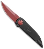 Paragon Phoenix Knife Double Edge Black Aluminum (3.8" Red Cerakote)