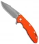 Hinderer Knives XM-18 3.5 Skinny Harpoon Spanto Knife Orange G-10 (Working)