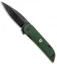 Finch Knife Co. Devil's Finger Liner Lock Green Micarta (3" Black Stonewash)