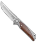 Liong Mah Design Warrior 2V3 Frame Lock Knife Burlap Micarta (3.75" Satin M390)