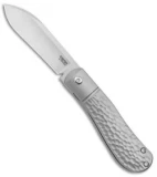 Pena Knives X-Series Front Flipper Dogleg Jack Knife Jigged Titanium (3" Satin)