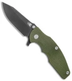 Hinderer Knives Jurassic Frame Lock Knife Textured OD Green (3.5" Black SW)