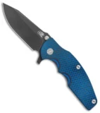 Hinderer Knives Jurassic Frame Lock Knife Textured Black/Blue (3.5" Black SW)