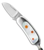 Moki Knives Pendent Neck Knife Mother of Pearl/Coral (1.12" Satin)
