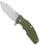 Hinderer Knives Jurassic Frame Lock Knife Textured OD Green/Bronze Ti (3.5" SW)