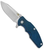 Hinderer Knives Jurassic Frame Lock Knife Textured Blue/Black Blue Ti (3.5" SW)