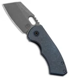 BergBlades Mini Slim Frame Lock Knife Blue Ti (2.4" Sand/Stone)