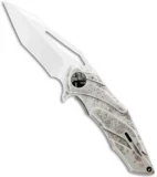 Dew Hara Custom Kisaragi Flipper Knife Silver Plated Copper (2.5" Mirror)