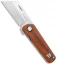 Finch Knife Co. Runtly Liner Lock Knife Antique Mkuruti Wood  (2.375" Stonewash)