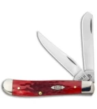 Case Mini Trapper Knife 3.5" Dark Red Bone (6207 CV) 31952
