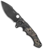 Andre de Villiers AdV Alpha Flipper Knife Shredded CF/Copper (4.4" Black)