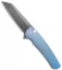 Pro-Tech Malibu Custom Reverse Tanto Plunge Lock Flipper 3D Blue Ti (3.3" Dama)