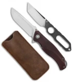 TuyaKnife Envy 3 Liner Lock Knife + Boot Knife Crosscut Red CF (3.25" Satin)